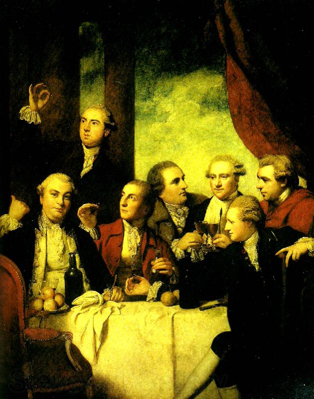 Sir Joshua Reynolds members of the society of dilettanti Norge oil painting art